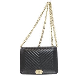 Chanel Chain Wallet Boy Long Caviar Skin Women's CHANEL