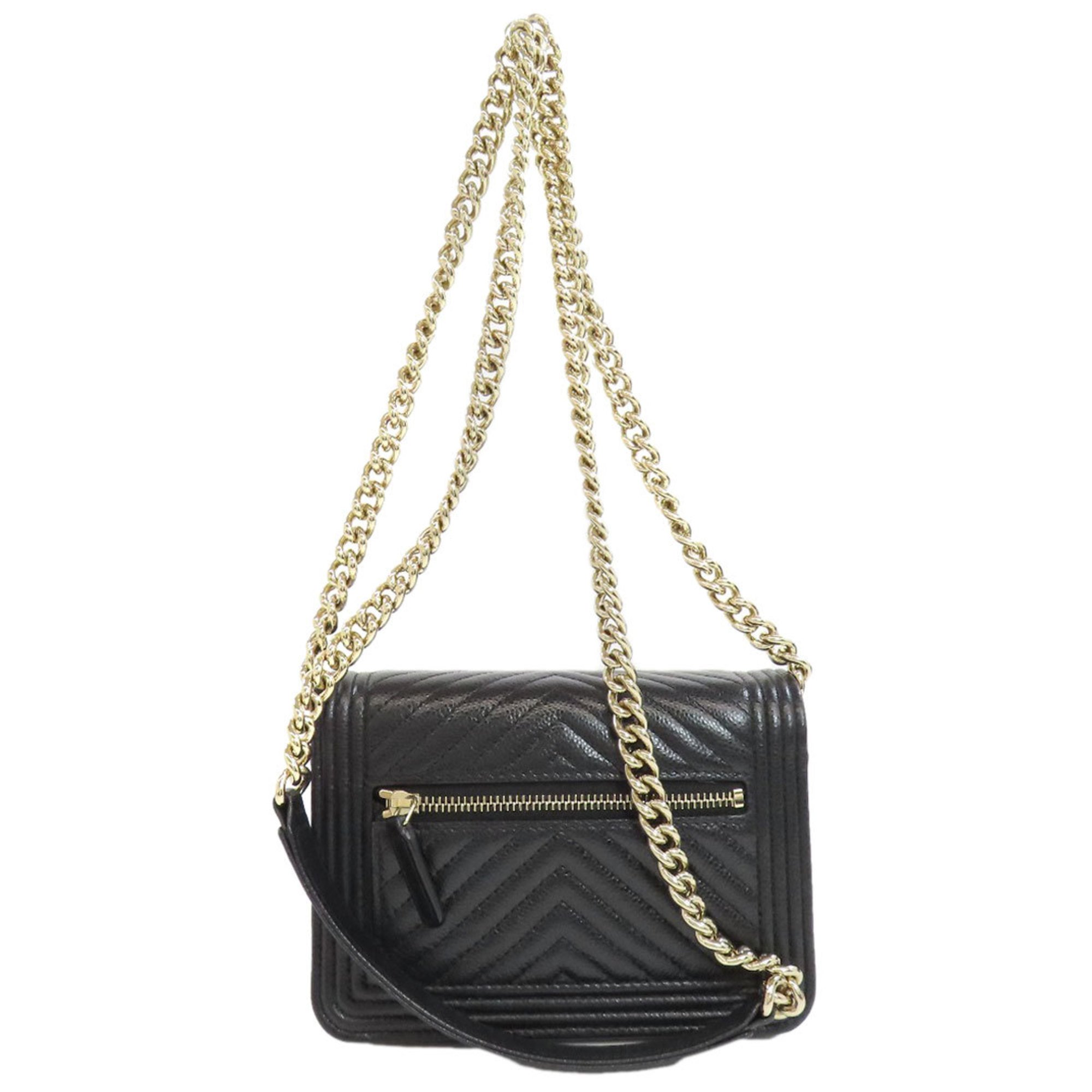 Chanel Chain Wallet Boy Long Caviar Skin Women's CHANEL