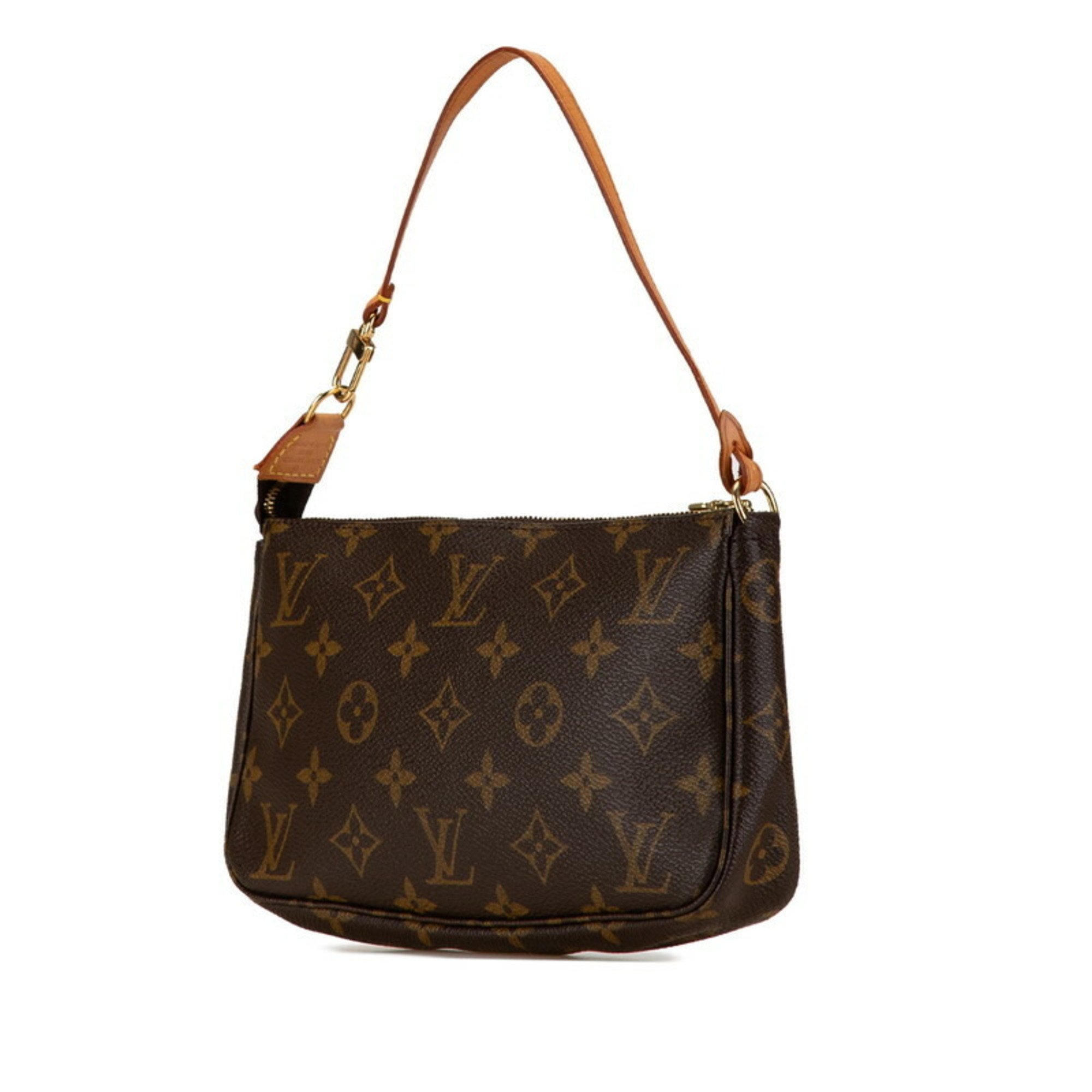 Louis Vuitton Monogram Pochette Accessory Handbag Pouch M40712 Brown PVC Leather Women's LOUIS VUITTON