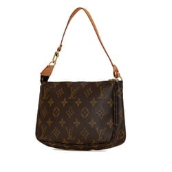 Louis Vuitton Monogram Pochette Accessory Handbag Pouch M40712 Brown PVC Leather Women's LOUIS VUITTON