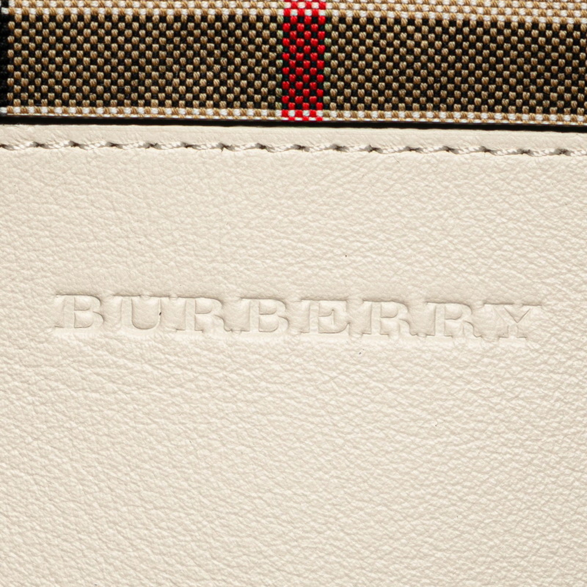 Burberry Nova Check Backpack Red Orange White Nylon Leather Women's BURBERRY