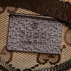 Gucci GG Canvas Waist Bag Body 28566 Beige Brown Leather Women's GUCCI