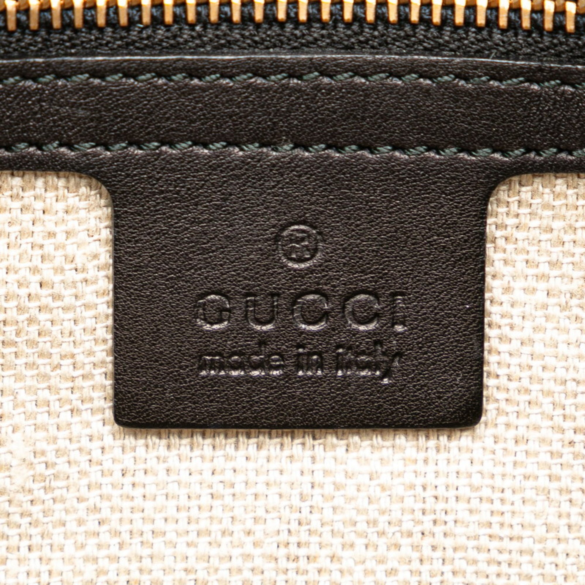 Gucci Woven Web Tassel Tote Bag 263952 Black Leather Women's GUCCI