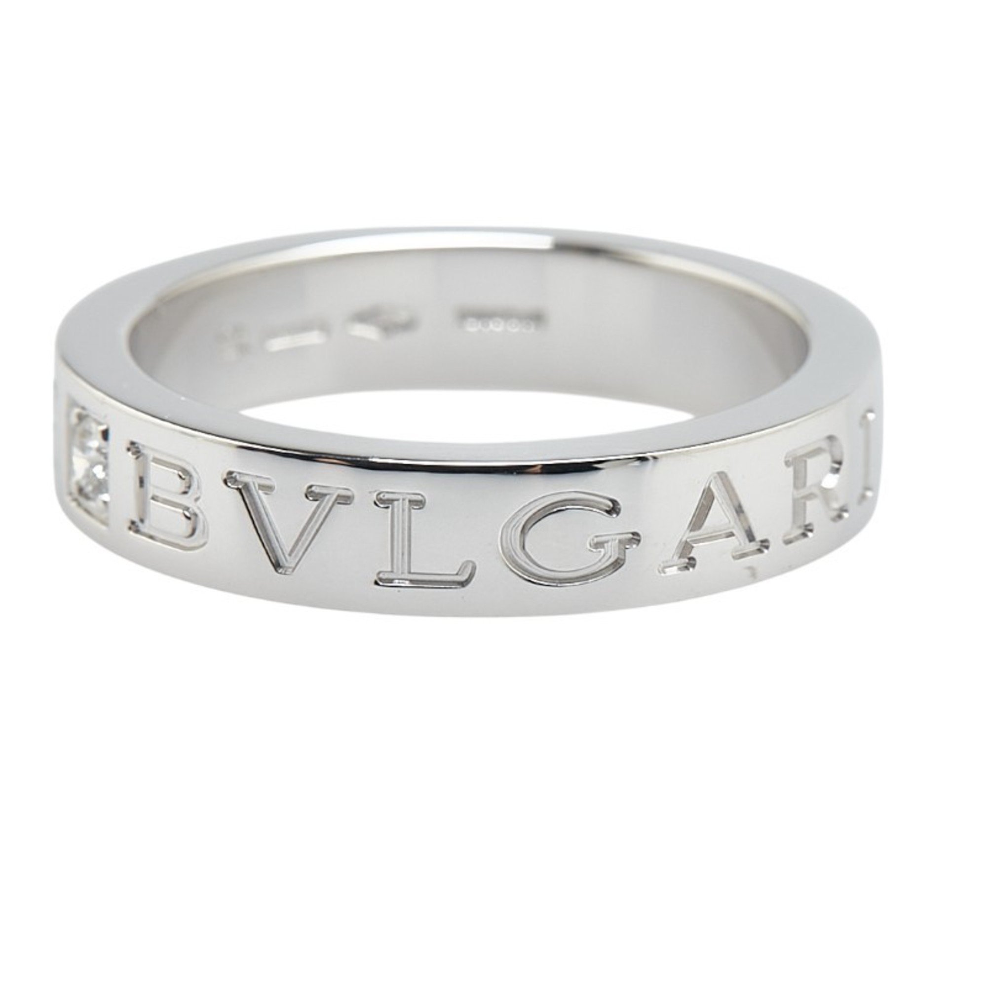 BVLGARI Silver K18WG White Gold Diamond Ring for Women Size 12