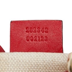 Gucci GG Canvas Valentine Handbag Shoulder Bag 282342 Beige Red Leather Women's GUCCI