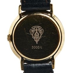 Gucci Watch 3000L Quartz Black Dial Leather Ladies GUCCI