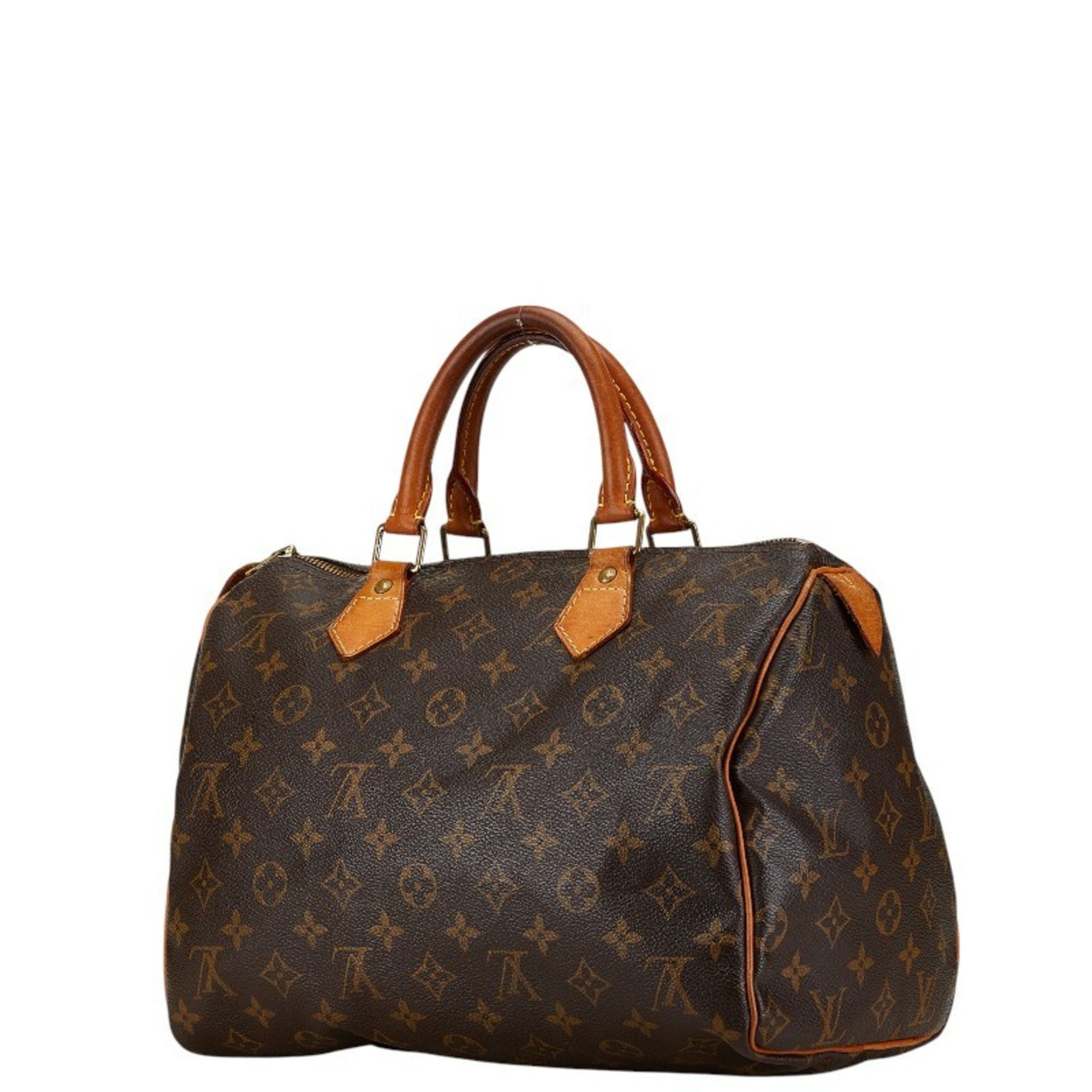 Louis Vuitton Monogram Speedy 30 Handbag M41526 Brown PVC Leather Women's LOUIS VUITTON