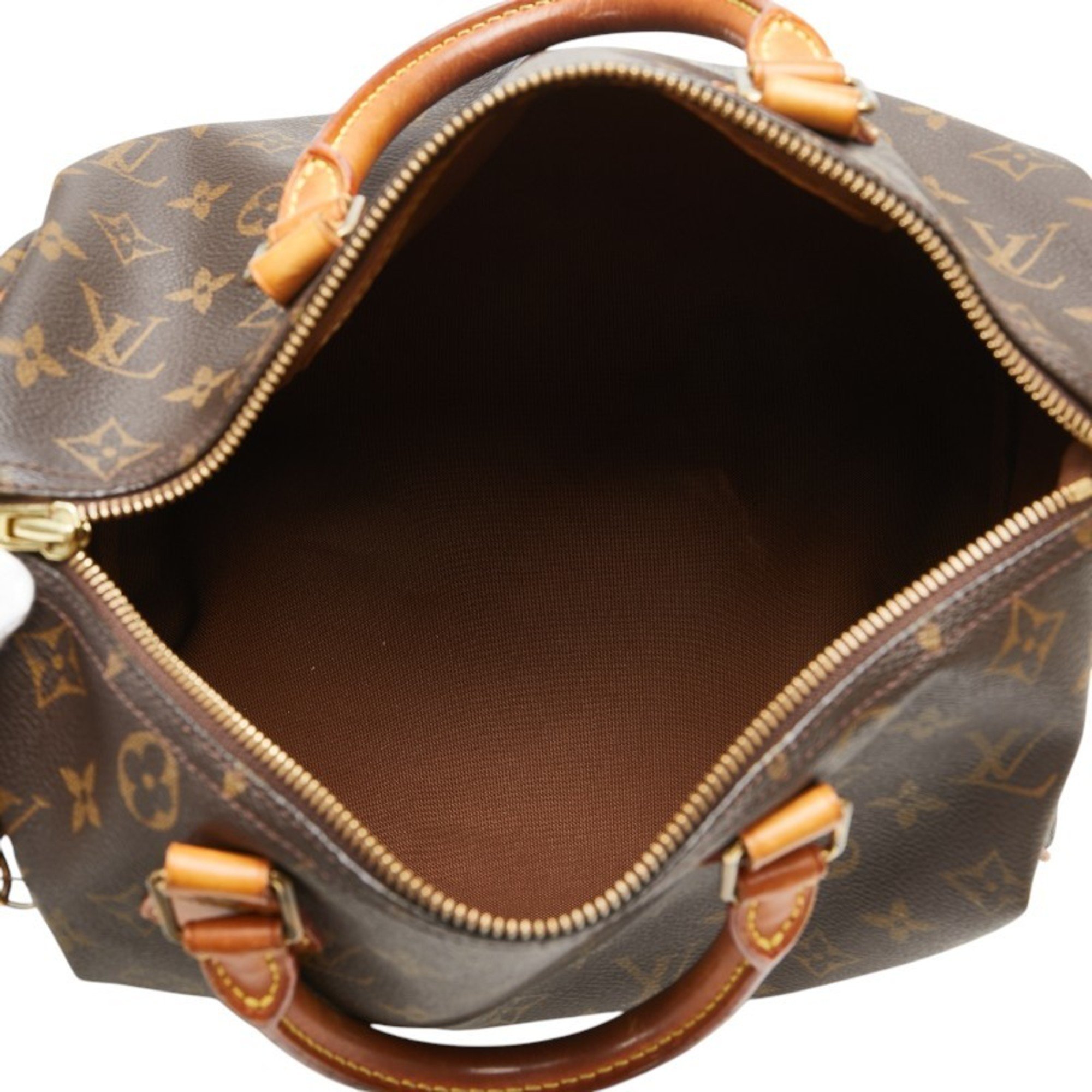 Louis Vuitton Monogram Speedy 30 Handbag M41526 Brown PVC Leather Women's LOUIS VUITTON