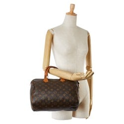 Louis Vuitton Monogram Speedy 30 Handbag M41526 Brown PVC Leather Women's LOUIS VUITTON