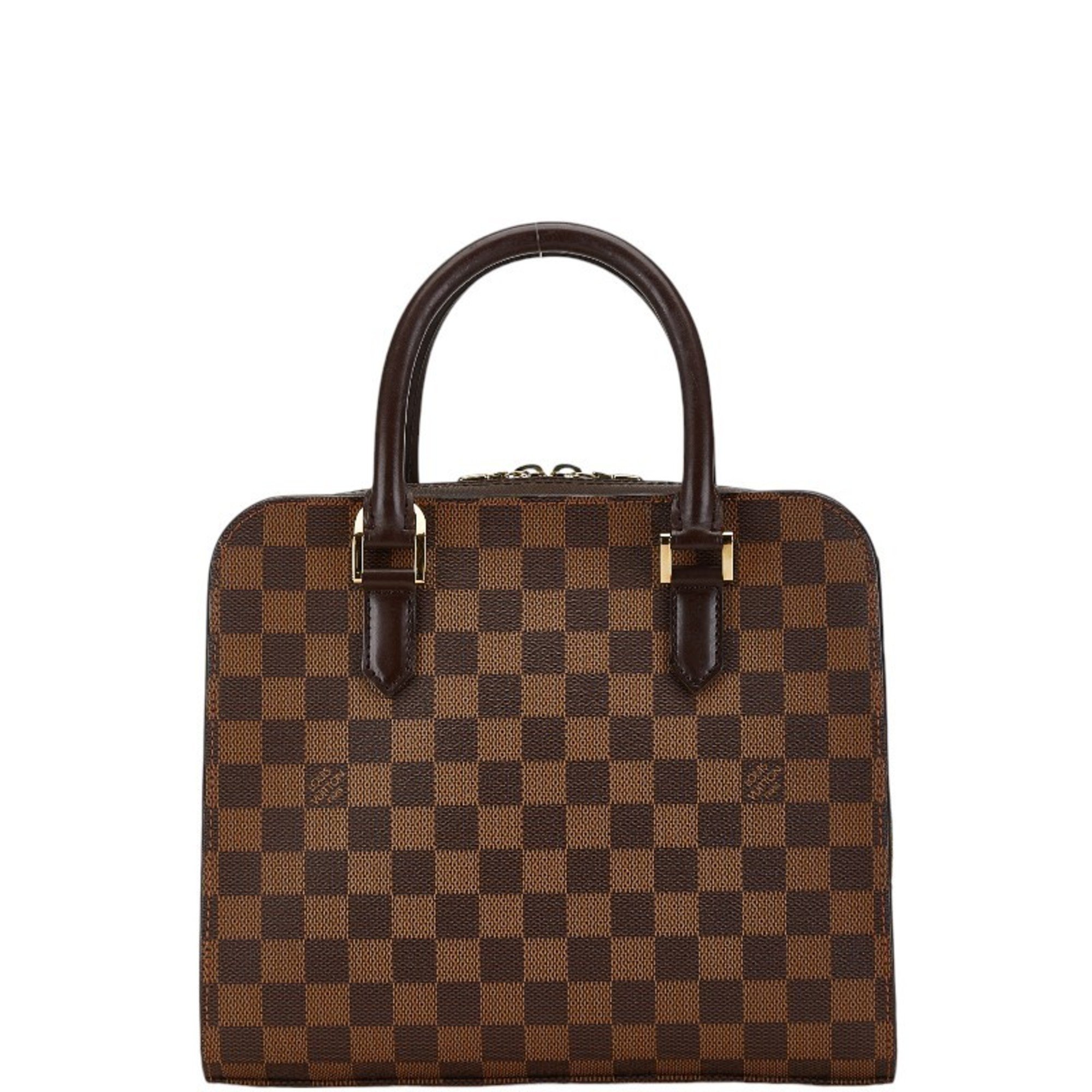 Louis Vuitton Damier Triana Handbag N51155 Brown PVC Leather Women's LOUIS VUITTON