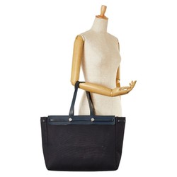 Hermes Airbag Cabas GM Handbag Tote Bag Black Canvas Leather Women's HERMES