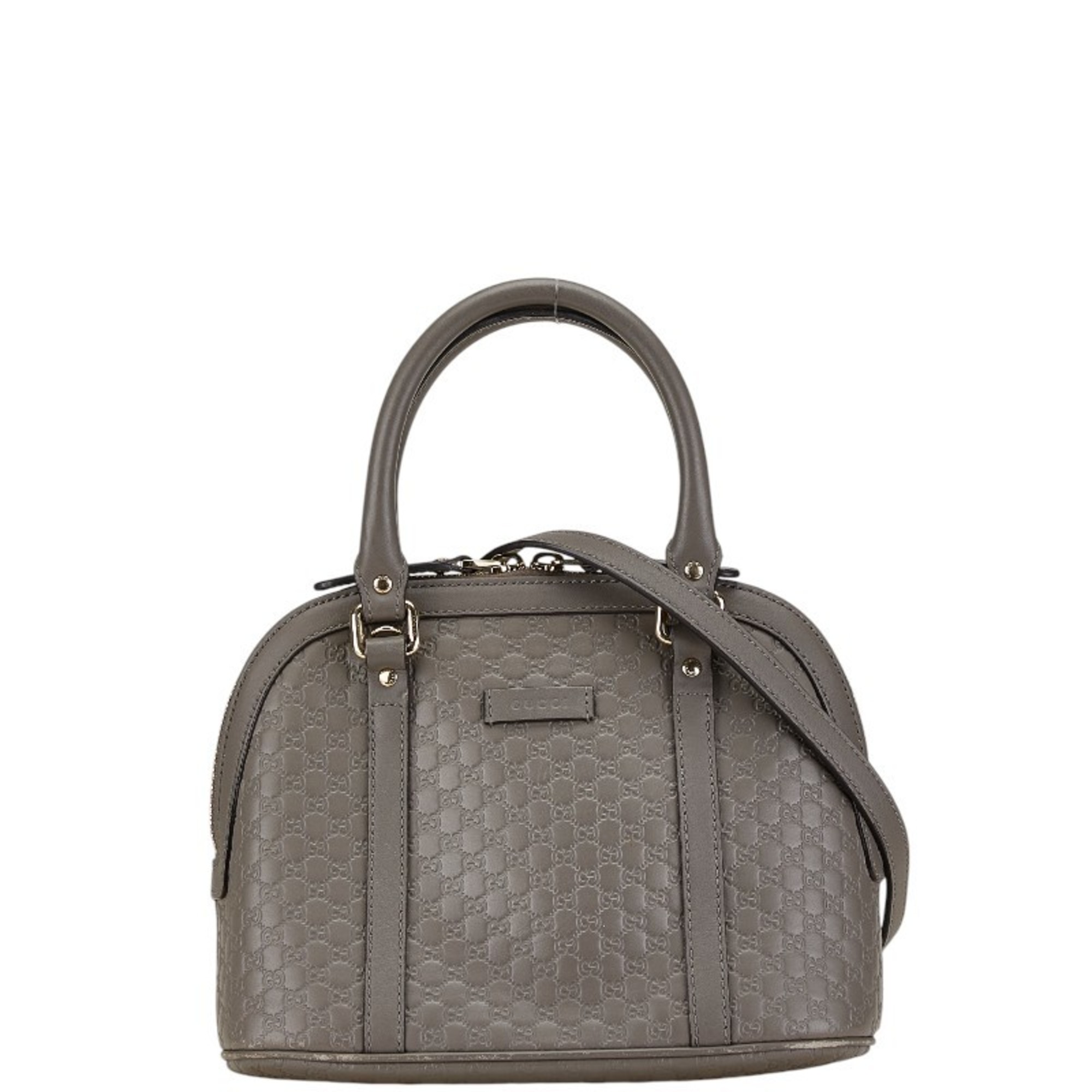 Gucci Micro Guccissima Handbag Shoulder Bag 449654 Grey Leather Women's GUCCI