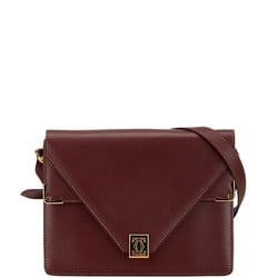 Cartier Must de Shoulder Bag Wine Red Leather Women's CARTIER