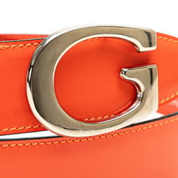 Gucci G Buckle Belt 037 194 0956 Orange Leather Women's GUCCI