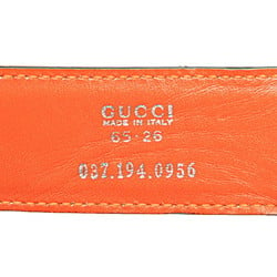 Gucci G Buckle Belt 037 194 0956 Orange Leather Women's GUCCI