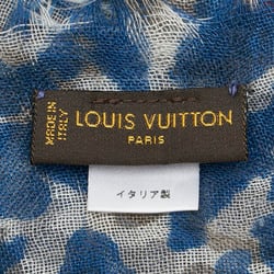 Louis Vuitton Etoile Leopard Stole Scarf Grey Red Cashmere Silk Women's LOUIS VUITTON