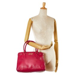 Salvatore Ferragamo Gancini Tote Bag 21D940 Pink Leather Women's