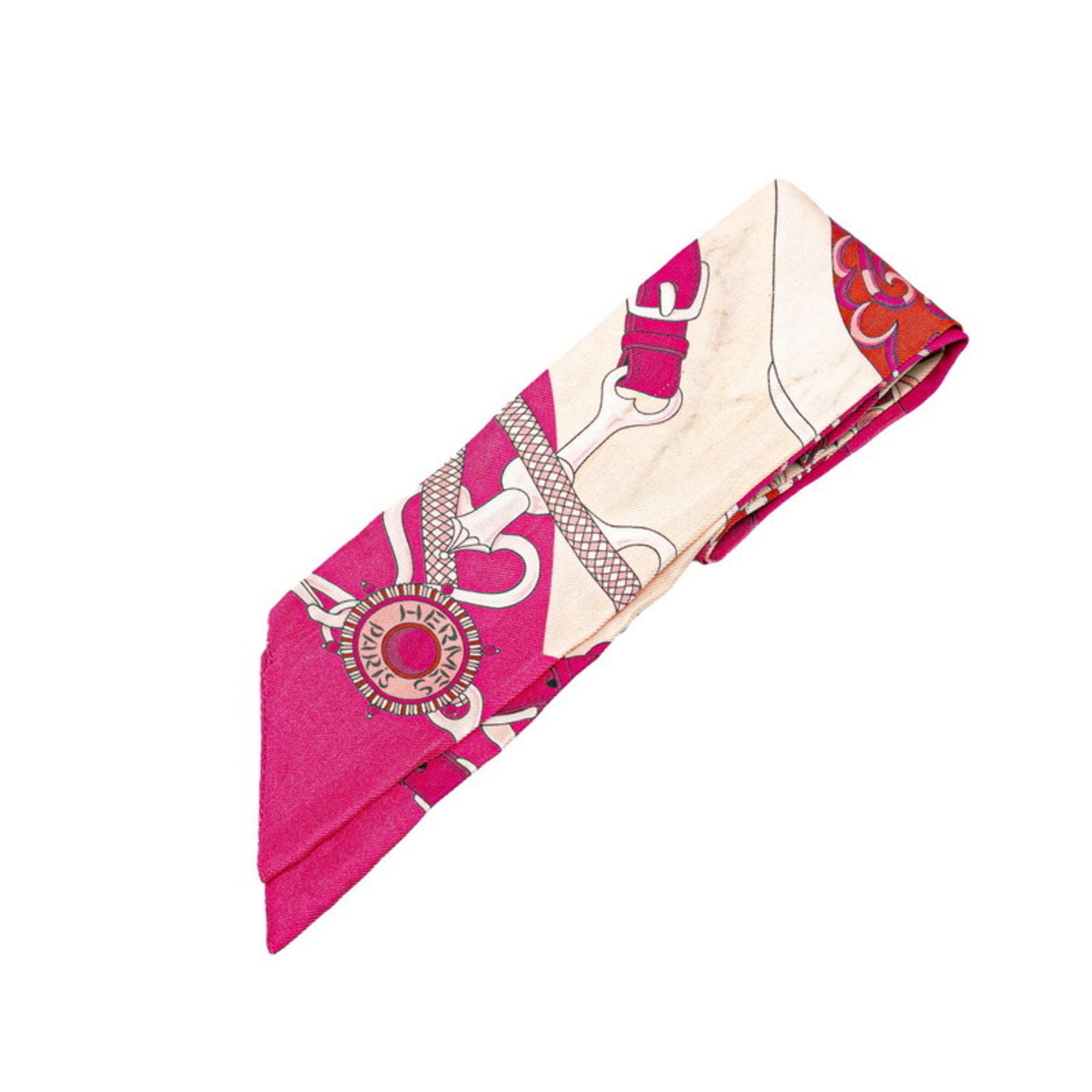 Hermes Twilly FESTIVAL DES AMAZONES Amazon Festival Scarf Muffler Fuchsia Nacré Rose Silk Women's HERMES