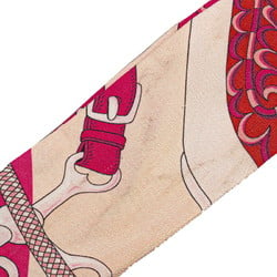 Hermes Twilly FESTIVAL DES AMAZONES Amazon Festival Scarf Muffler Fuchsia Nacré Rose Silk Women's HERMES