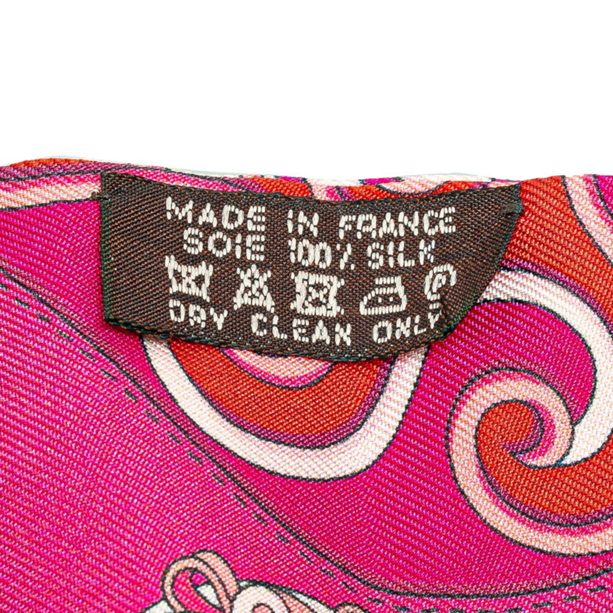 Hermes Twilly FESTIVAL DES AMAZONES Amazon Festival Scarf Muffler Fuchsia Nacré Rose Silk Women's HERMES