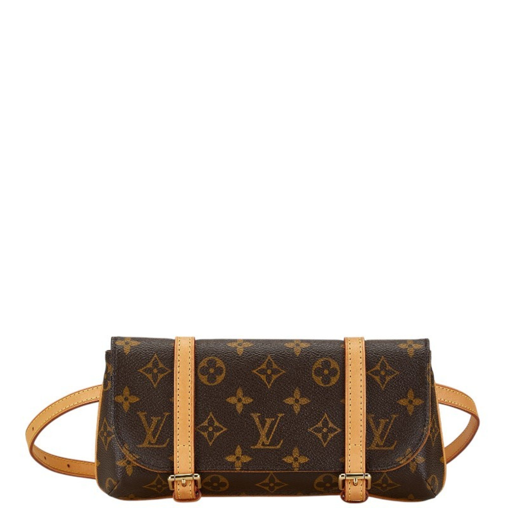 Louis Vuitton Monogram Pochette Marel Waist Bag Body M51159 Brown PVC Leather Women's LOUIS VUITTON