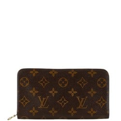 Louis Vuitton Monogram Porto Monone Zip Round Long Wallet M61727 Brown PVC Leather Women's LOUIS VUITTON