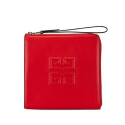 Givenchy 4G Clutch Bag Second Red Leather Women's