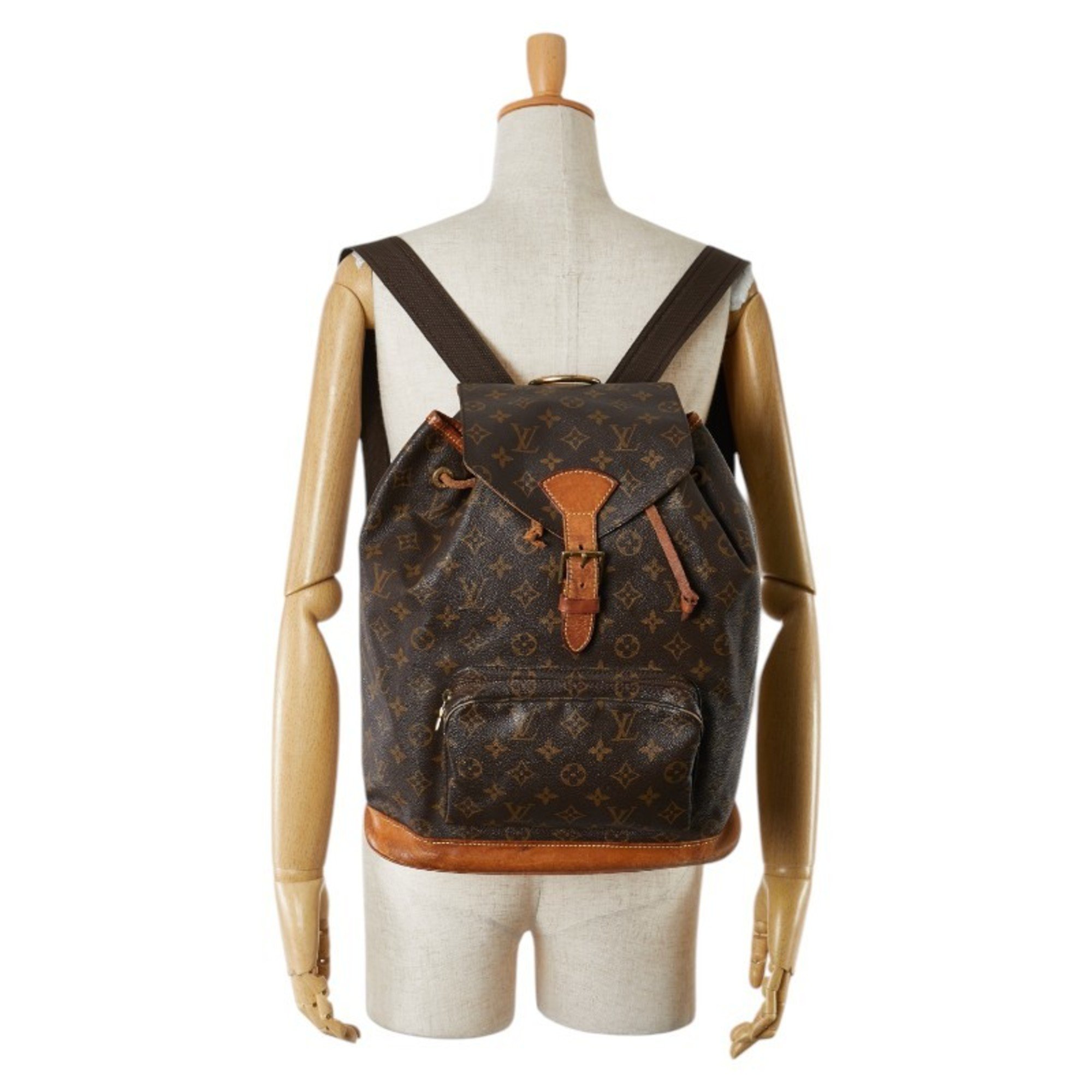 Louis Vuitton Monogram Montsouris GM Backpack M51135 Brown PVC Leather Women's LOUIS VUITTON