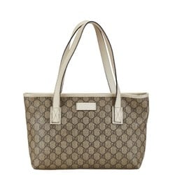 Gucci GG Supreme Handbag Tote Bag 211138 Beige PVC Leather Women's GUCCI