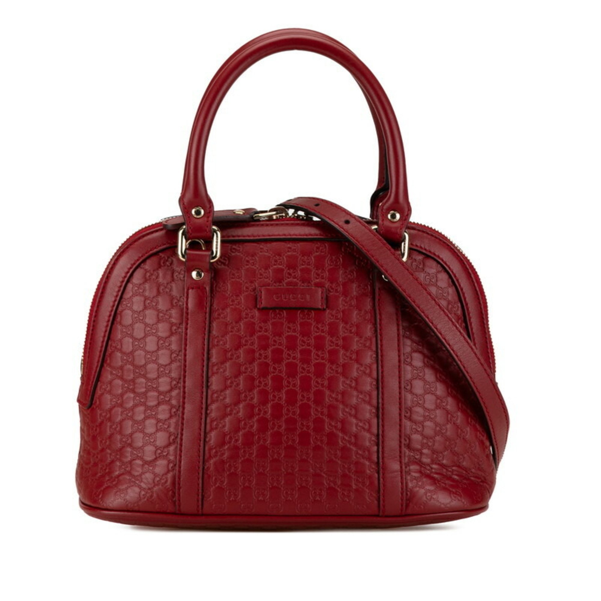 Gucci Micro Guccissima Handbag Shoulder Bag 449654 Red Leather Women's GUCCI