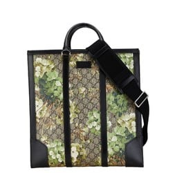 Gucci GG Blooms Flower Motif Tote Bag Handbag Shoulder 406387 Beige Black Green PVC Leather Women's GUCCI