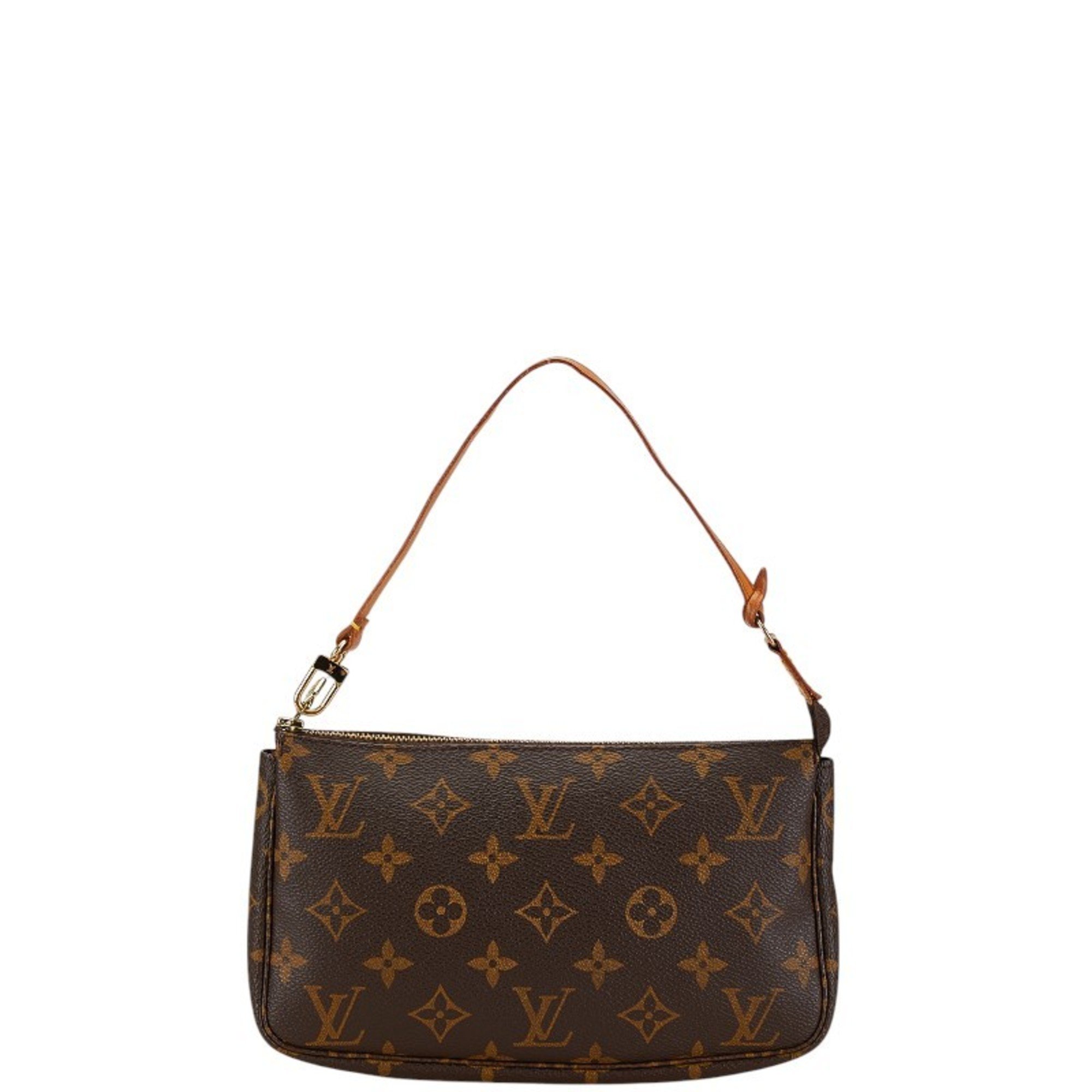 Louis Vuitton Monogram Pochette Accessoires Handbag M51980 Brown PVC Leather Women's LOUIS VUITTON