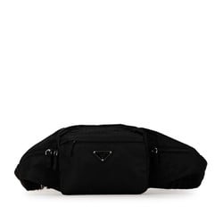 Prada Triangle Plate Waist Bag Body Black Nylon Women's PRADA