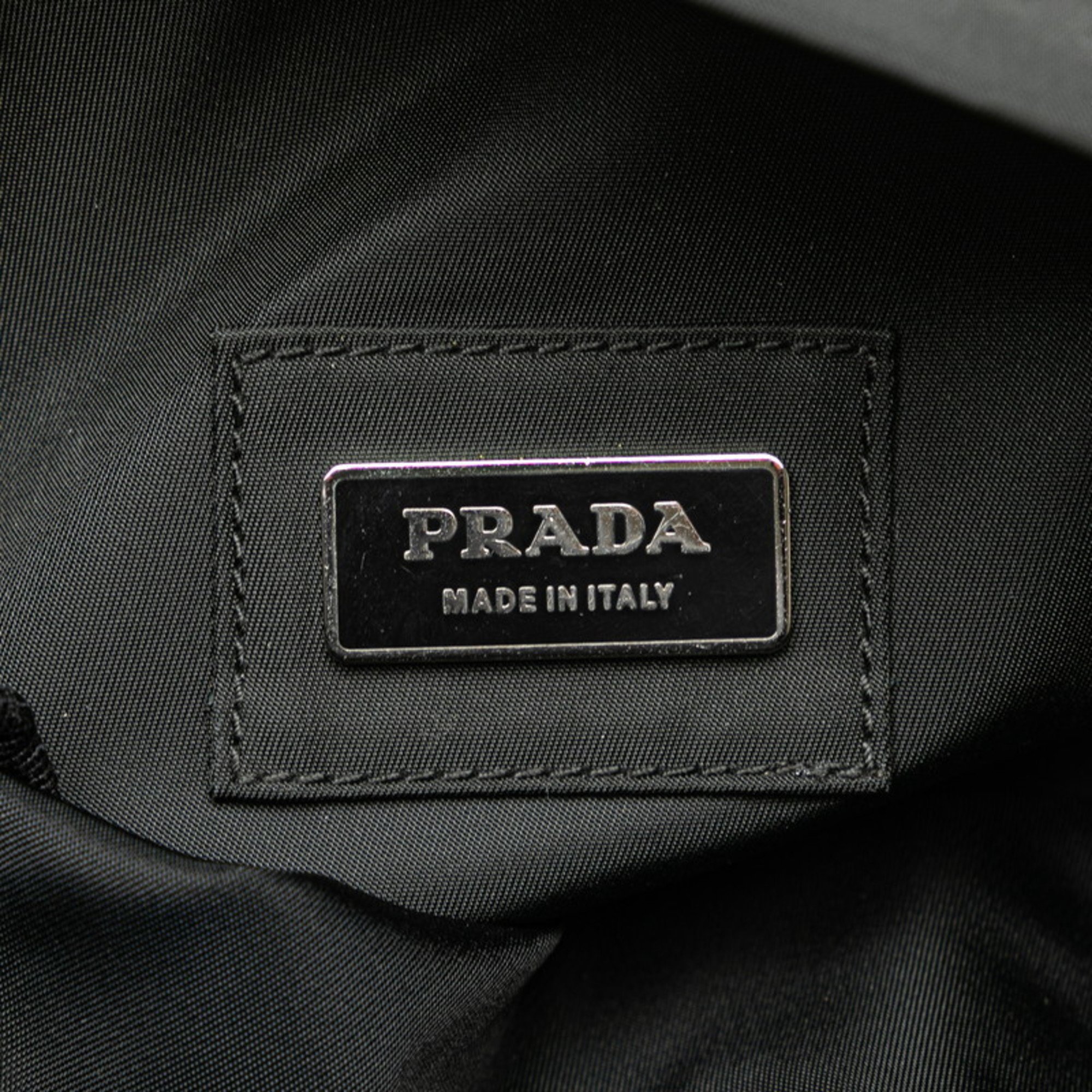 Prada Triangle Plate Waist Bag Body Black Nylon Women's PRADA