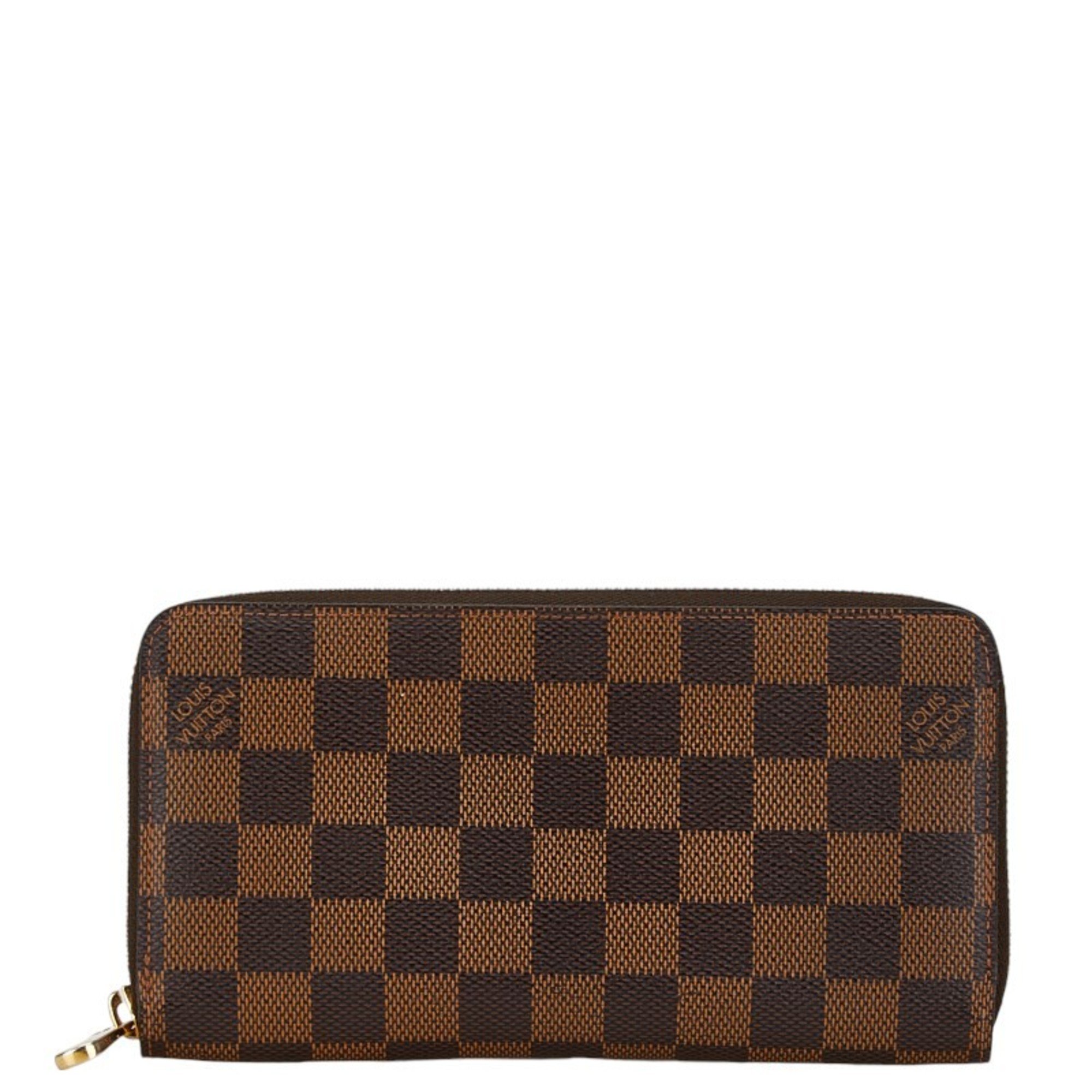 Louis Vuitton Damier Zippy Wallet Long N41661 Brown PVC Women's LOUIS VUITTON