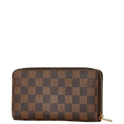 Louis Vuitton Damier Zippy Wallet Long N41661 Brown PVC Women's LOUIS VUITTON