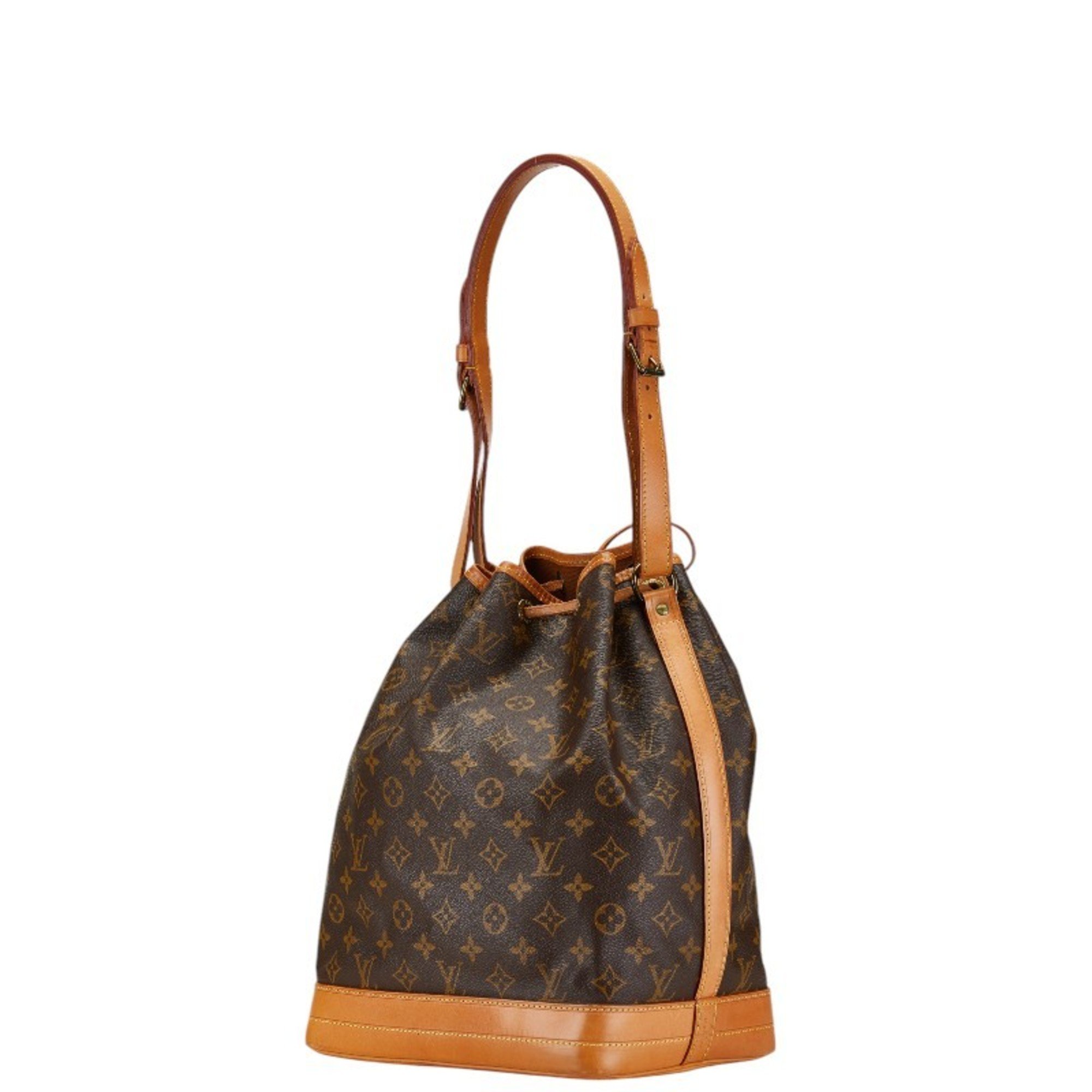 Louis Vuitton Monogram Noe Shoulder Bag M42224 Brown PVC Leather Women's LOUIS VUITTON