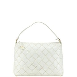 Chanel Matelasse Wild Stitch Coco Mark Bag Handbag White Lambskin Women's CHANEL