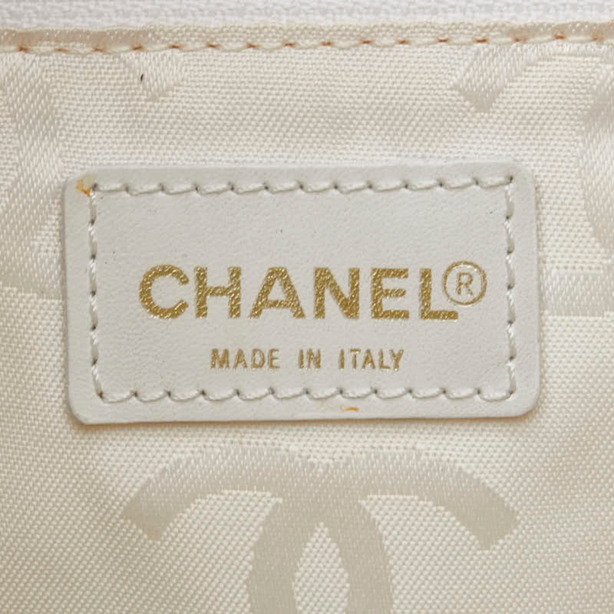 Chanel Matelasse Wild Stitch Coco Mark Bag Handbag White Lambskin Women's CHANEL