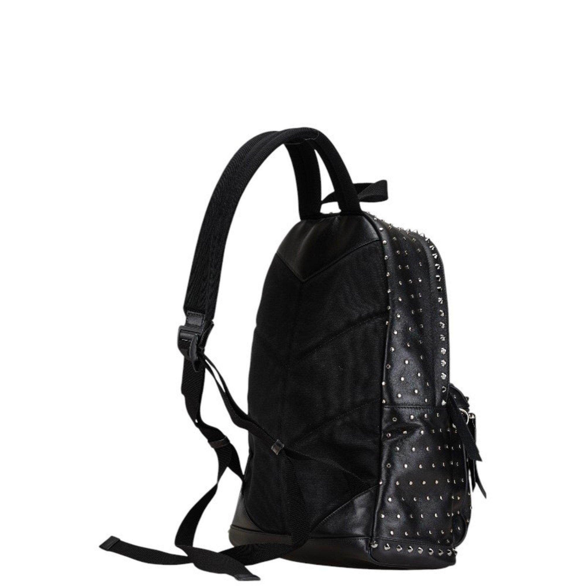 Jimmy Choo Studded Backpack Black Silver Leather Women's JIMMY CHOO