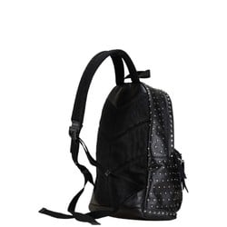 Jimmy Choo Studded Backpack Black Silver Leather Women's JIMMY CHOO