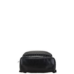 Jimmy Choo Studded Backpack Black Silver Leather Women's JIMMY CHOO