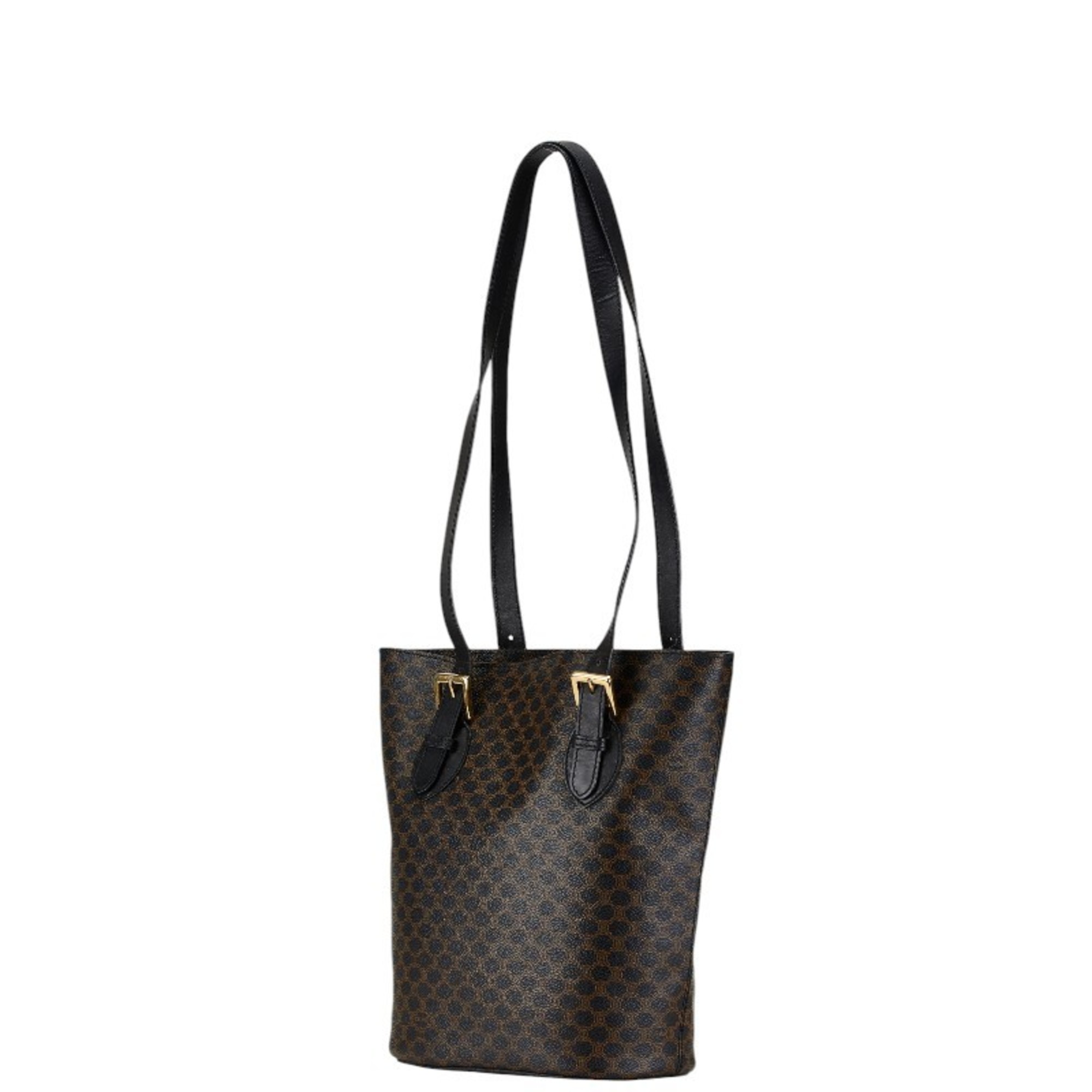 Celine Macadam Tote Bag Brown Black PVC Leather Women's CELINE