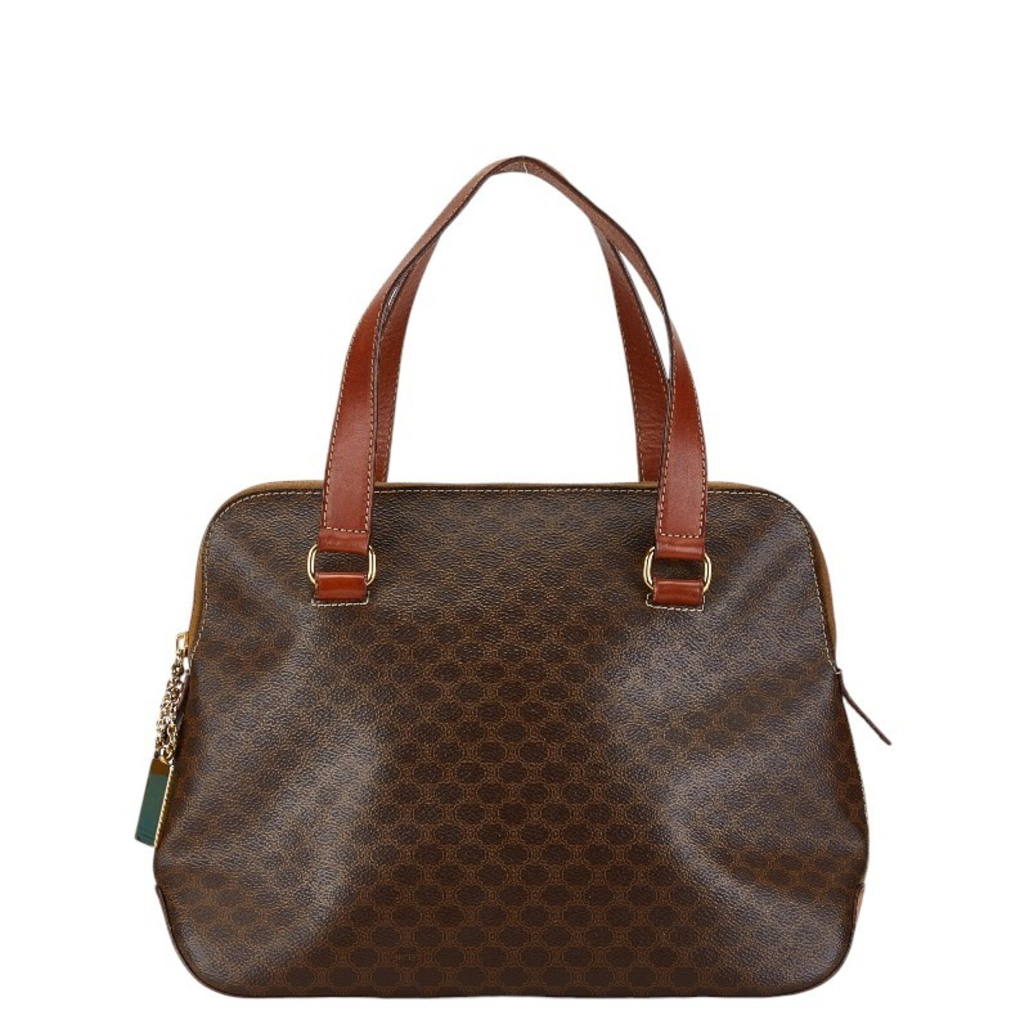 Celine Macadam Tote Bag Brown PVC Leather Women's CELINE