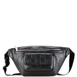 Gucci GG embossed body bag/waist bag 645093 black leather women's GUCCI