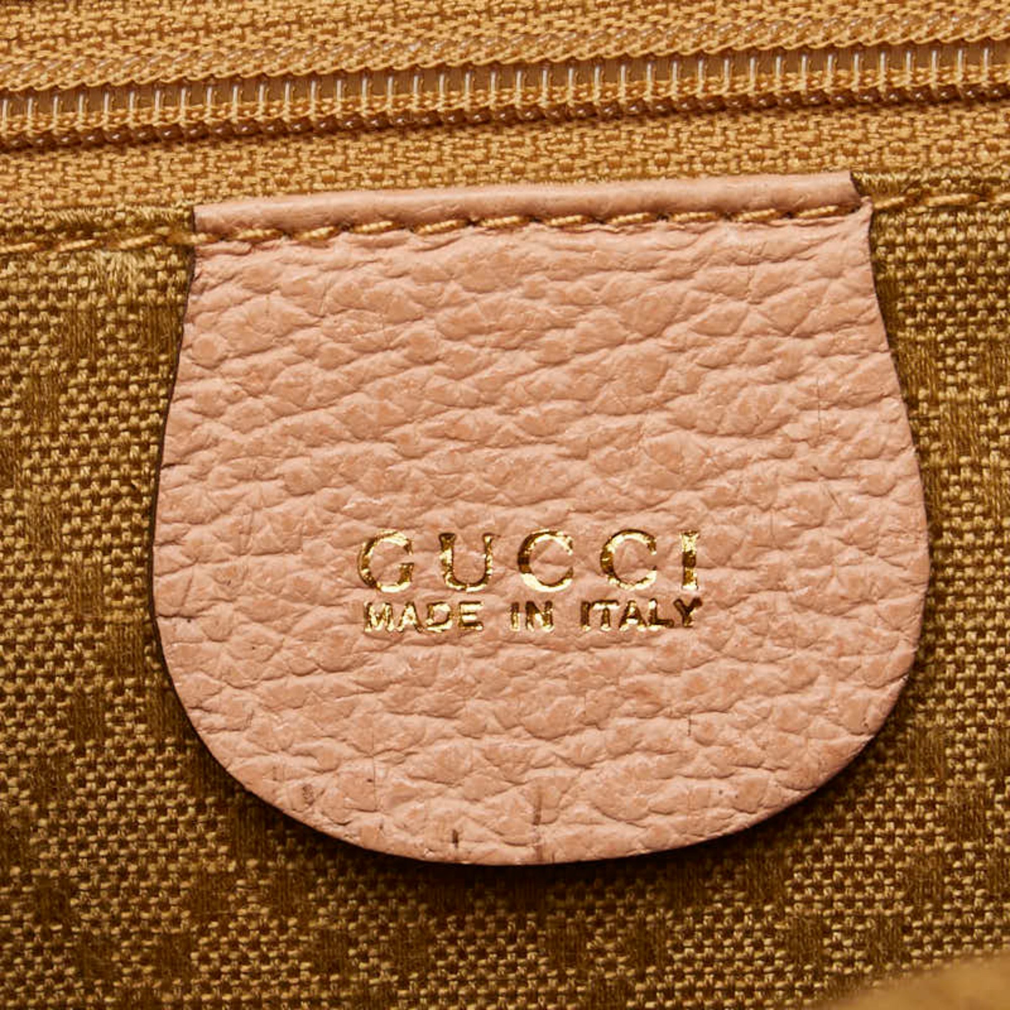 Gucci Bamboo Backpack 003 58 0016 Beige Pink Suede Leather Women's GUCCI