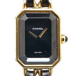 Chanel Premiere Watch H0001 Quartz Black Dial Plated Leather Women's CHANEL