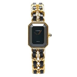 Chanel Premiere Watch H0001 Quartz Black Dial Plated Leather Women's CHANEL