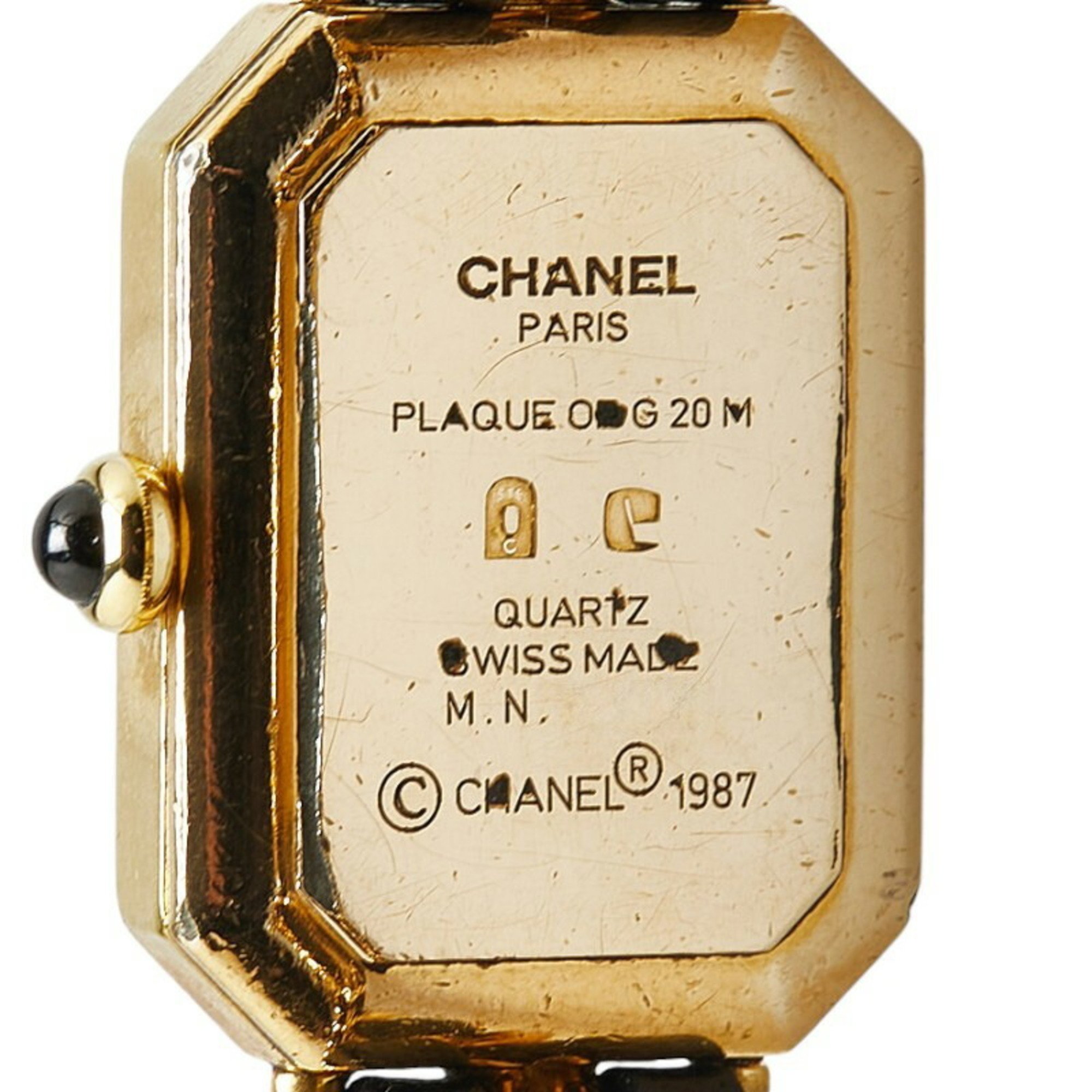 Chanel Premiere Watch H0001 Quartz Black Dial Plated Leather Women's CHANEL