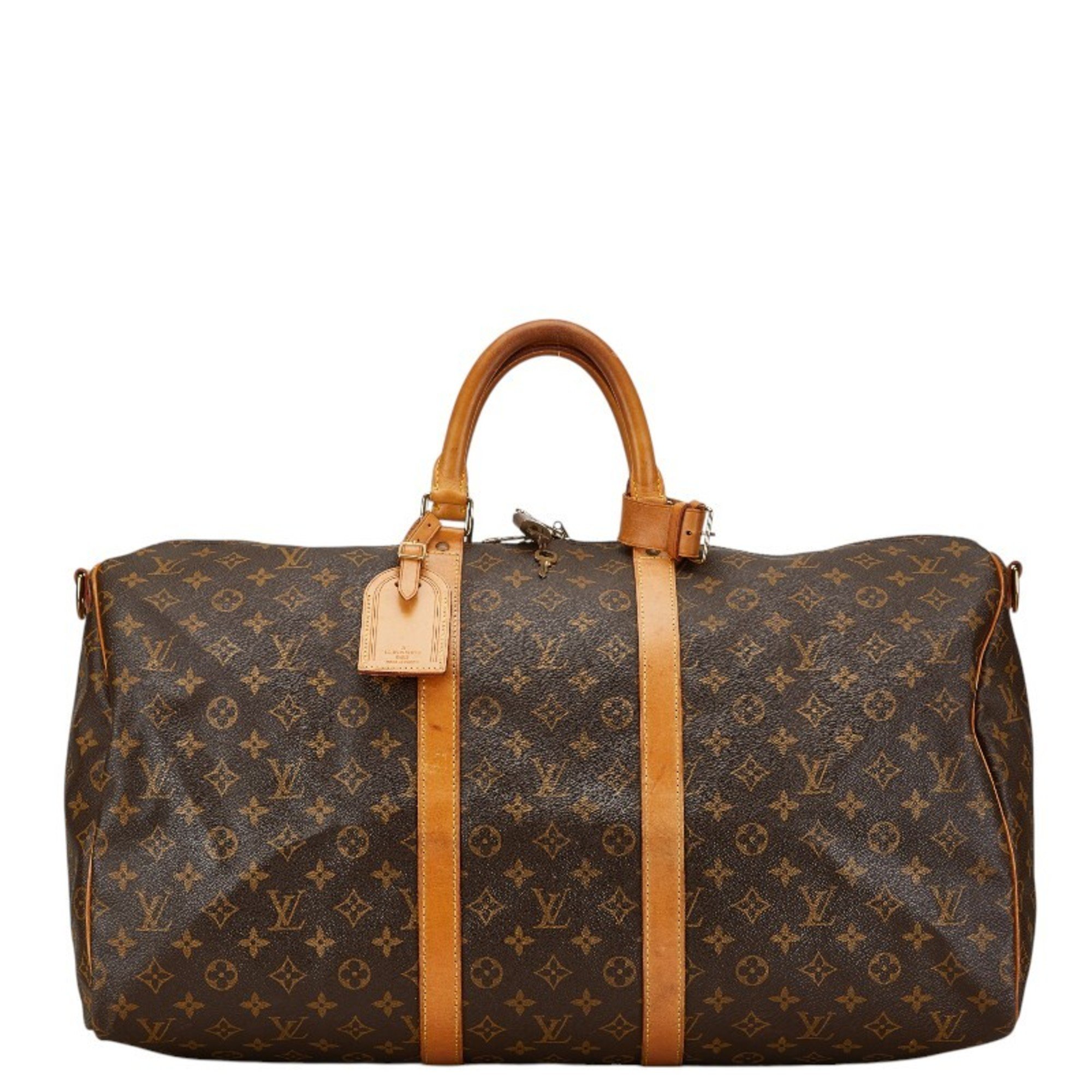 Louis Vuitton Monogram Keepall Bandouliere 55 Boston Bag Travel M41414 Brown PVC Leather Women's LOUIS VUITTON